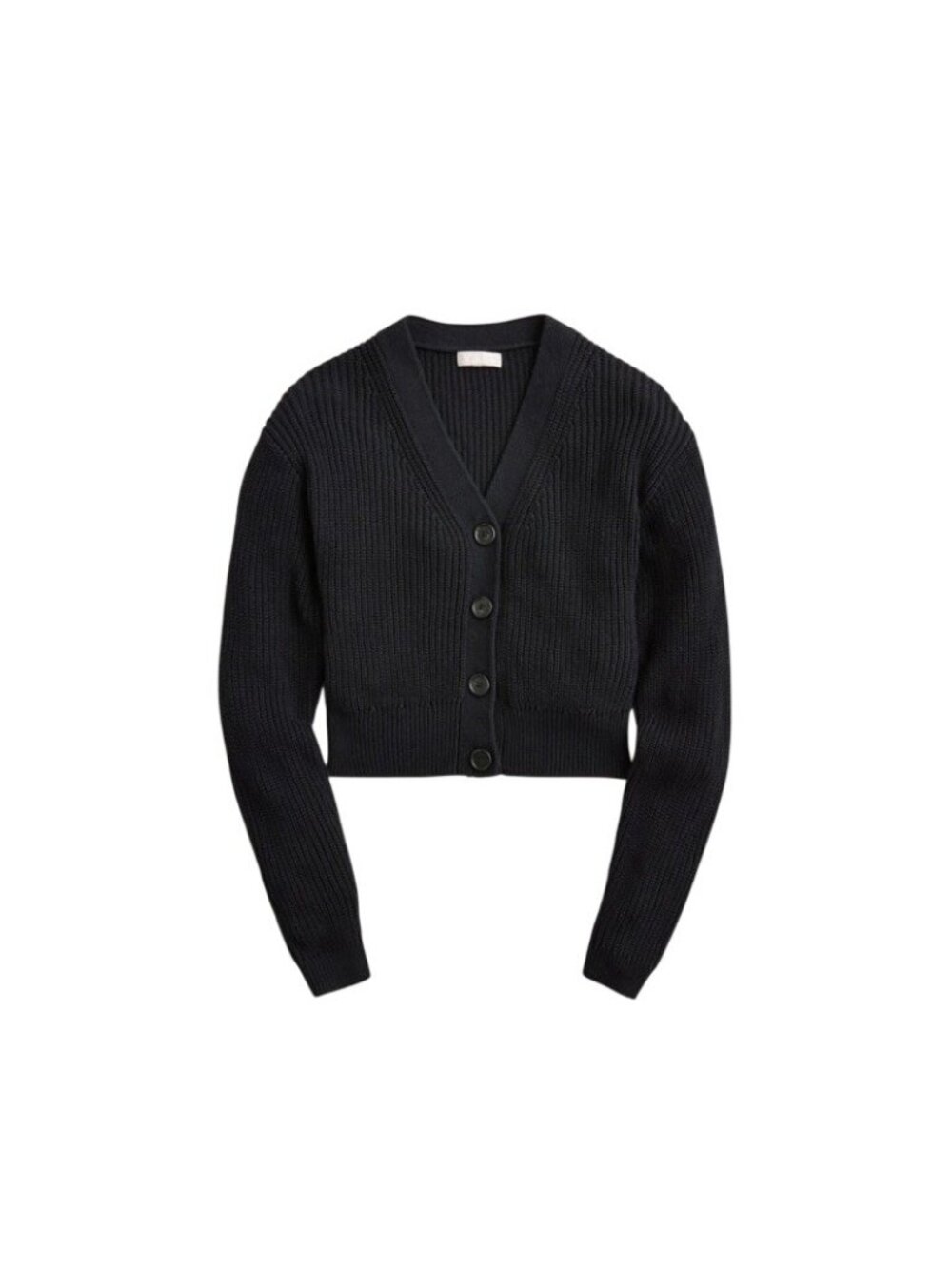 J Crew Women’s Medium Black Alpaca Wool Blend Cropped V-neck Cardigan Sweater - Picture 2 of 16